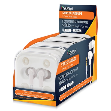 Power Up! Stereo Earbuds in Plastic Case - Assorted Colors 192-55510